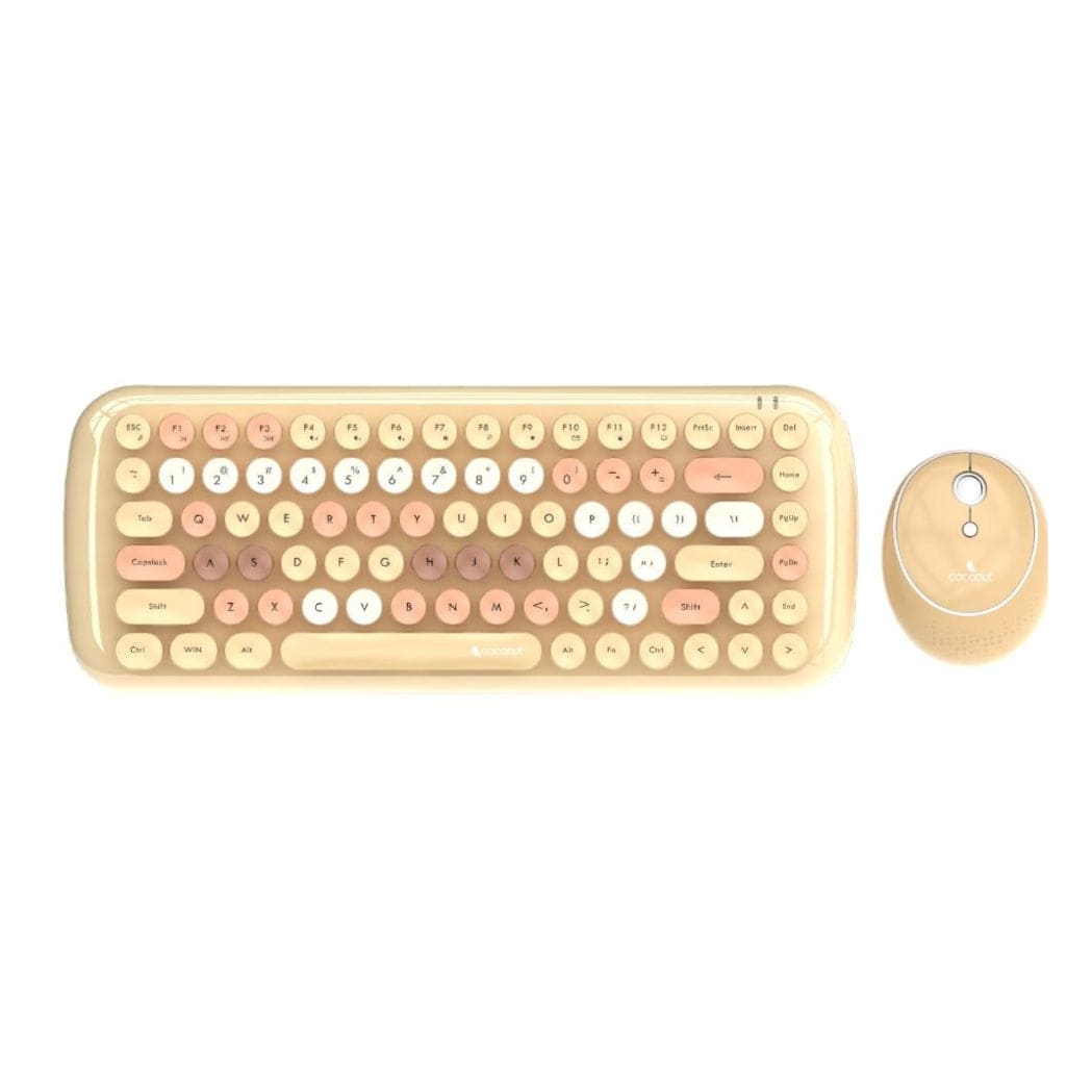Retro wireless keyboard and mouse combo with a bling design